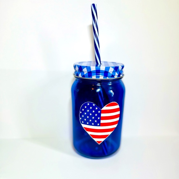 Other - 4th of July 16oz Red, White & Blue Drinking Glass